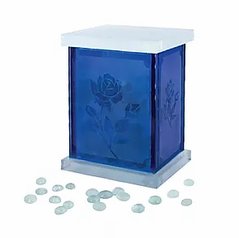 Memento Gemstones with Blue Frosted Glass Jar