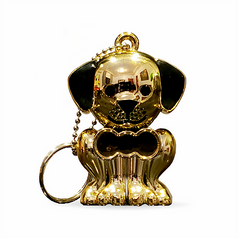 Gold Puppy Keychain