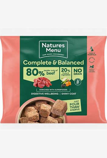 Natures Menu Raw Frozen 80% Beef Nuggets 1kg 