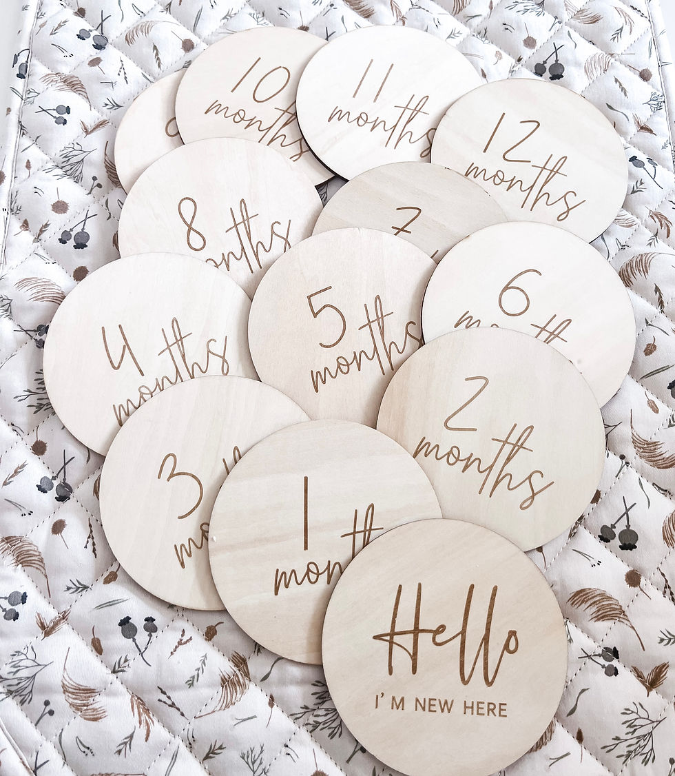 Thumbnail: WOODEN BABY MILESTONE DISCS
