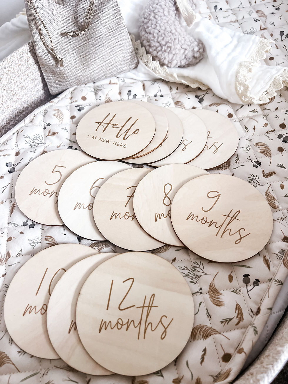 Thumbnail: WOODEN BABY MILESTONE DISCS