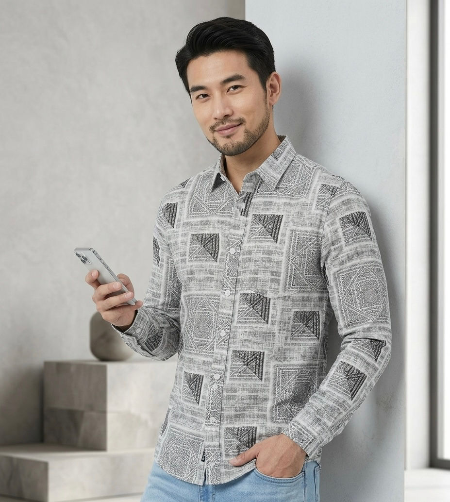 Thumbnail: Black & White abstract design shirt
