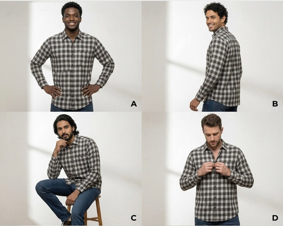 Thumbnail: Black & white checked shirt 