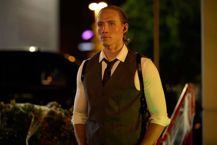 Ethan Daniel Corbett as Angel Cregar in Headless Horseman. with Sean Whalen, Amanda Jones, and Nicolo Caruccio