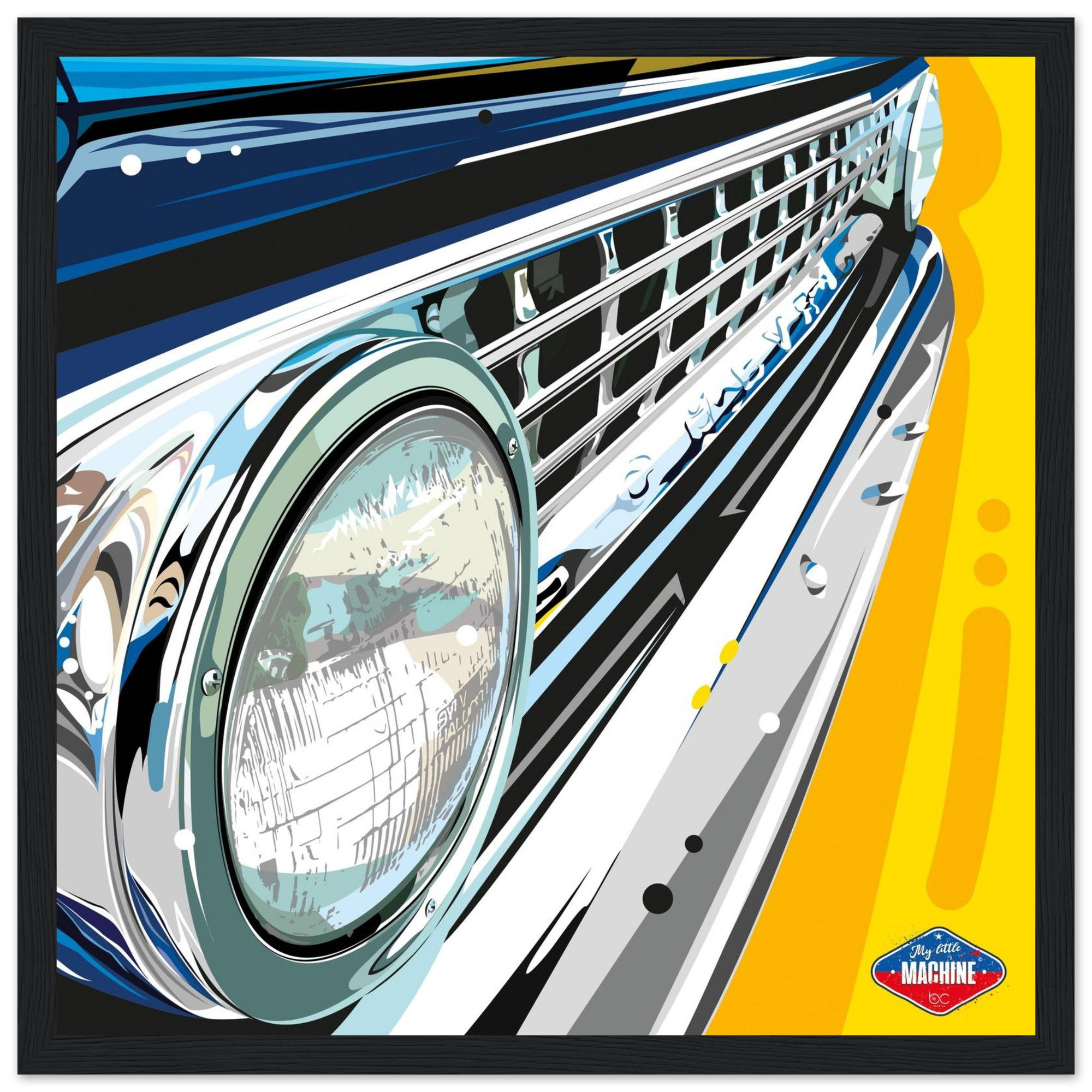 Poster encadré "My little bagnole" / Chevrolet C10 Chrome - 1963