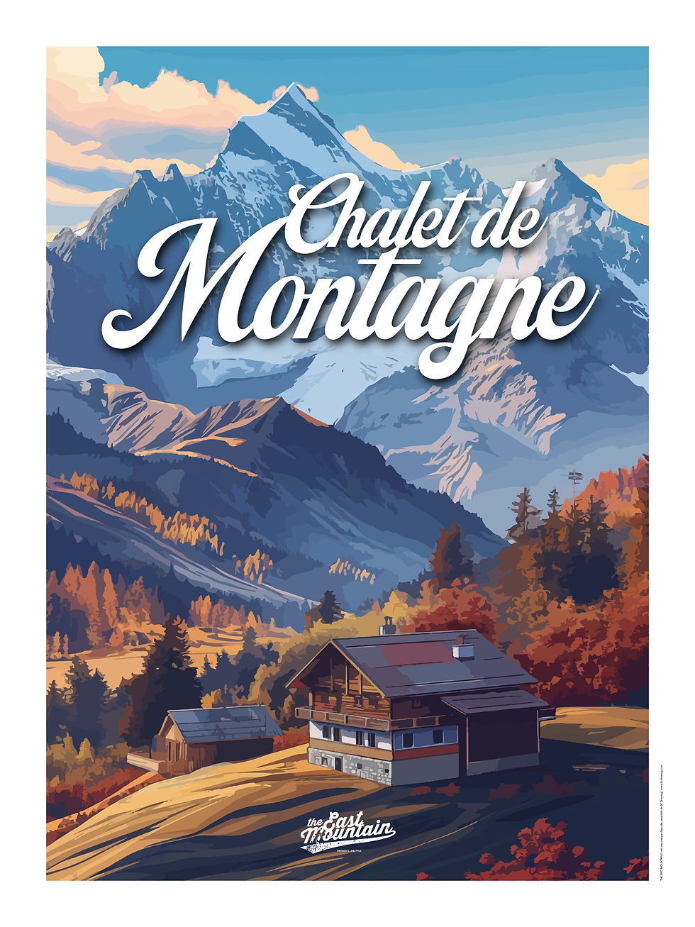 Miniature : Affiche CHALET SUR LA COLLINE – Art mural ambiance montagne | THE EAST MOUNTAIN