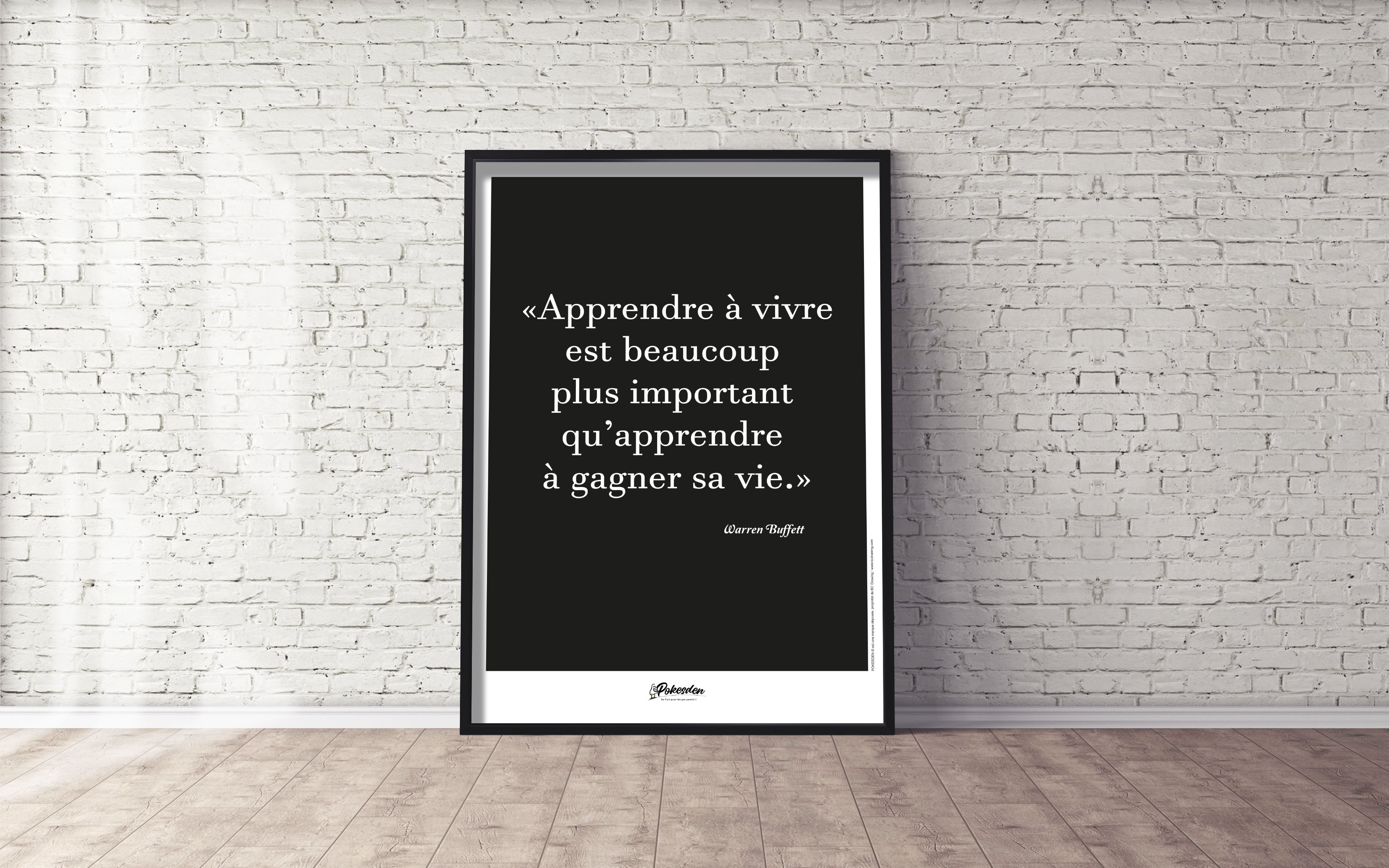 Affiche citation Warren Buffett “Apprendre à vivre”  | POKESDEN