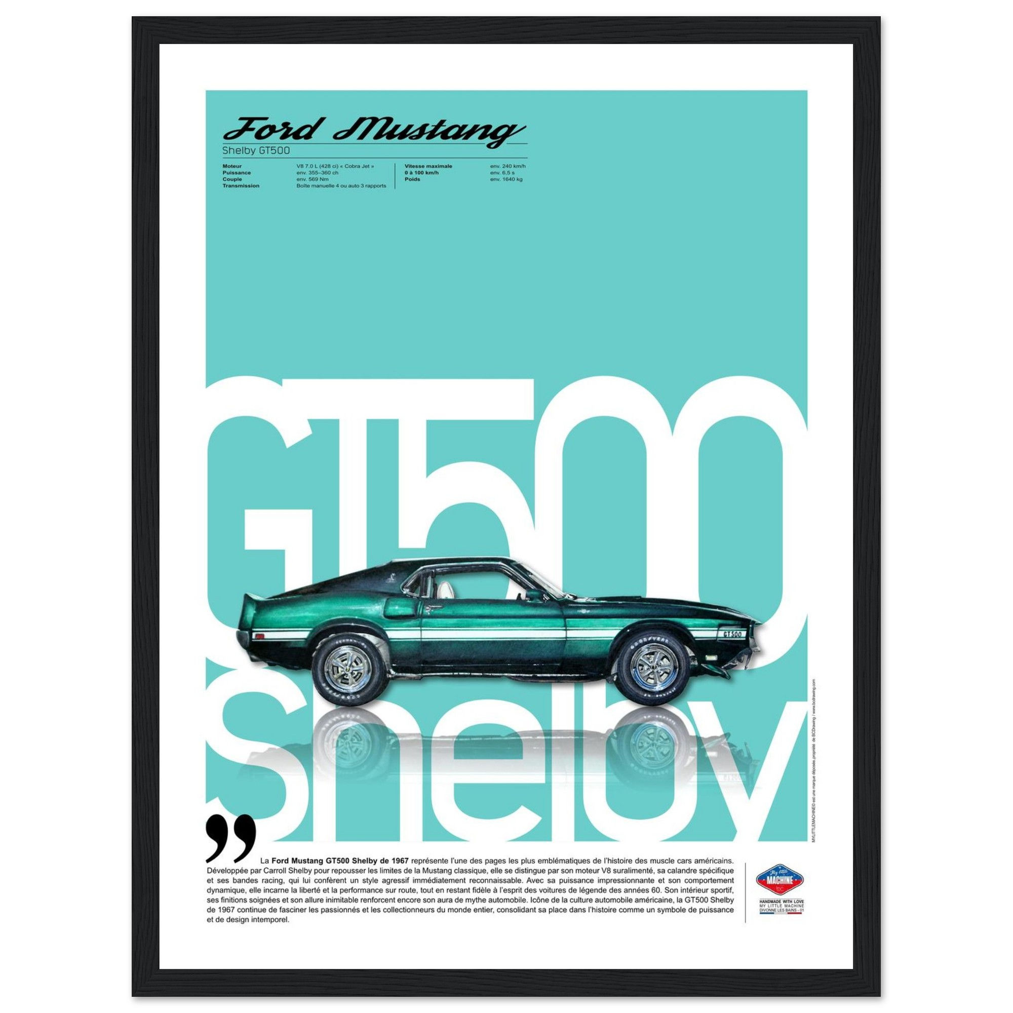Poster encadré "Ford Mustang Shelby GT500"