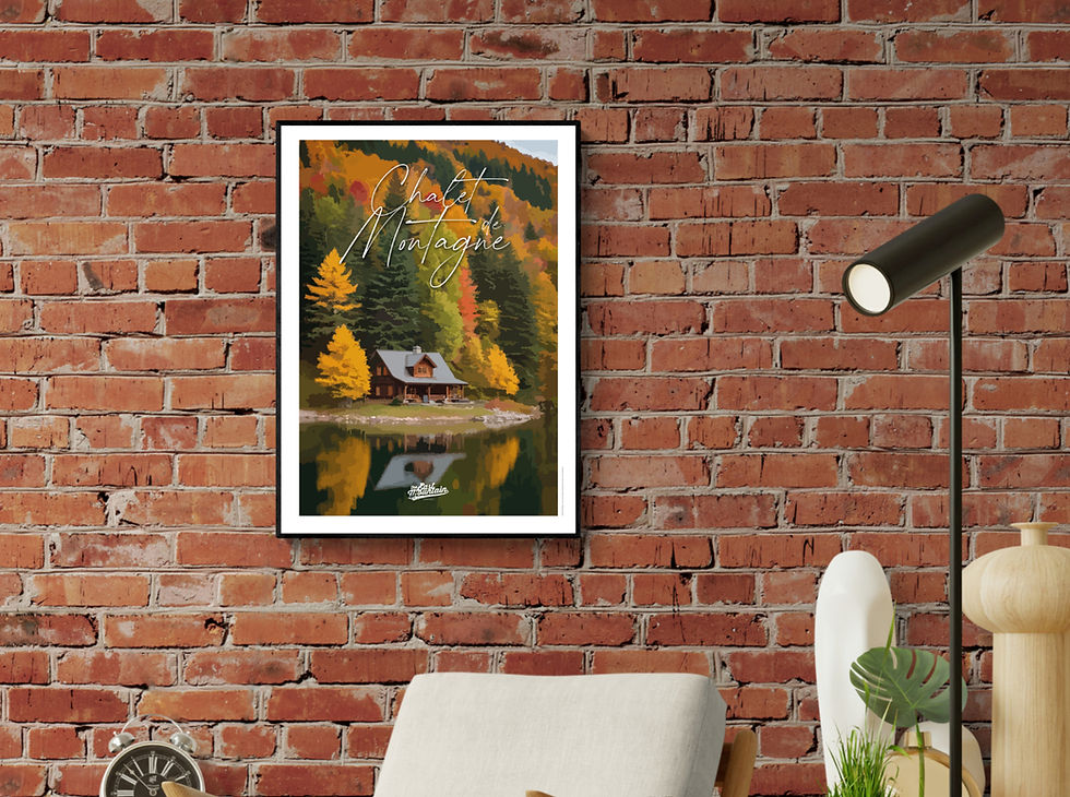 Miniature : Affiche CHALET AU BORD DU LAC – Décoration murale | THE EAST MOUNTAIN