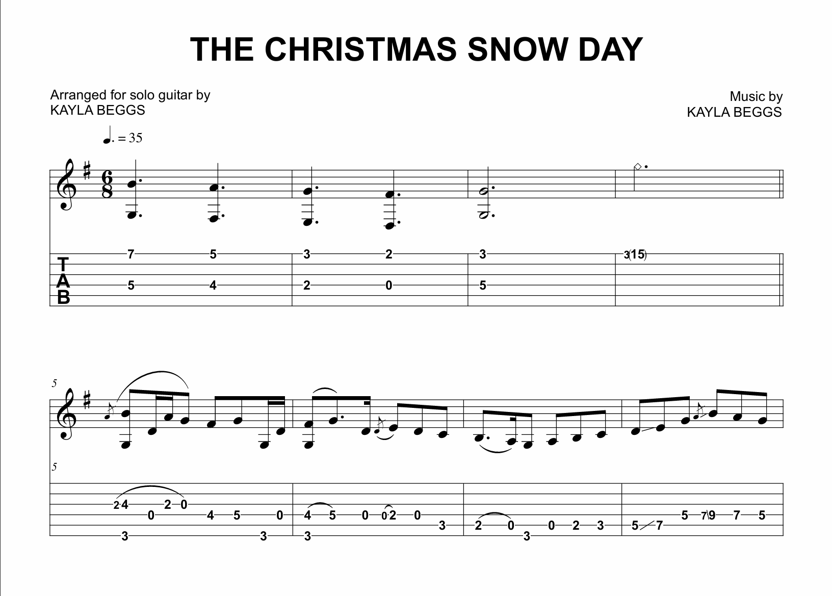 The Christmas Snow Day Guitar Tab