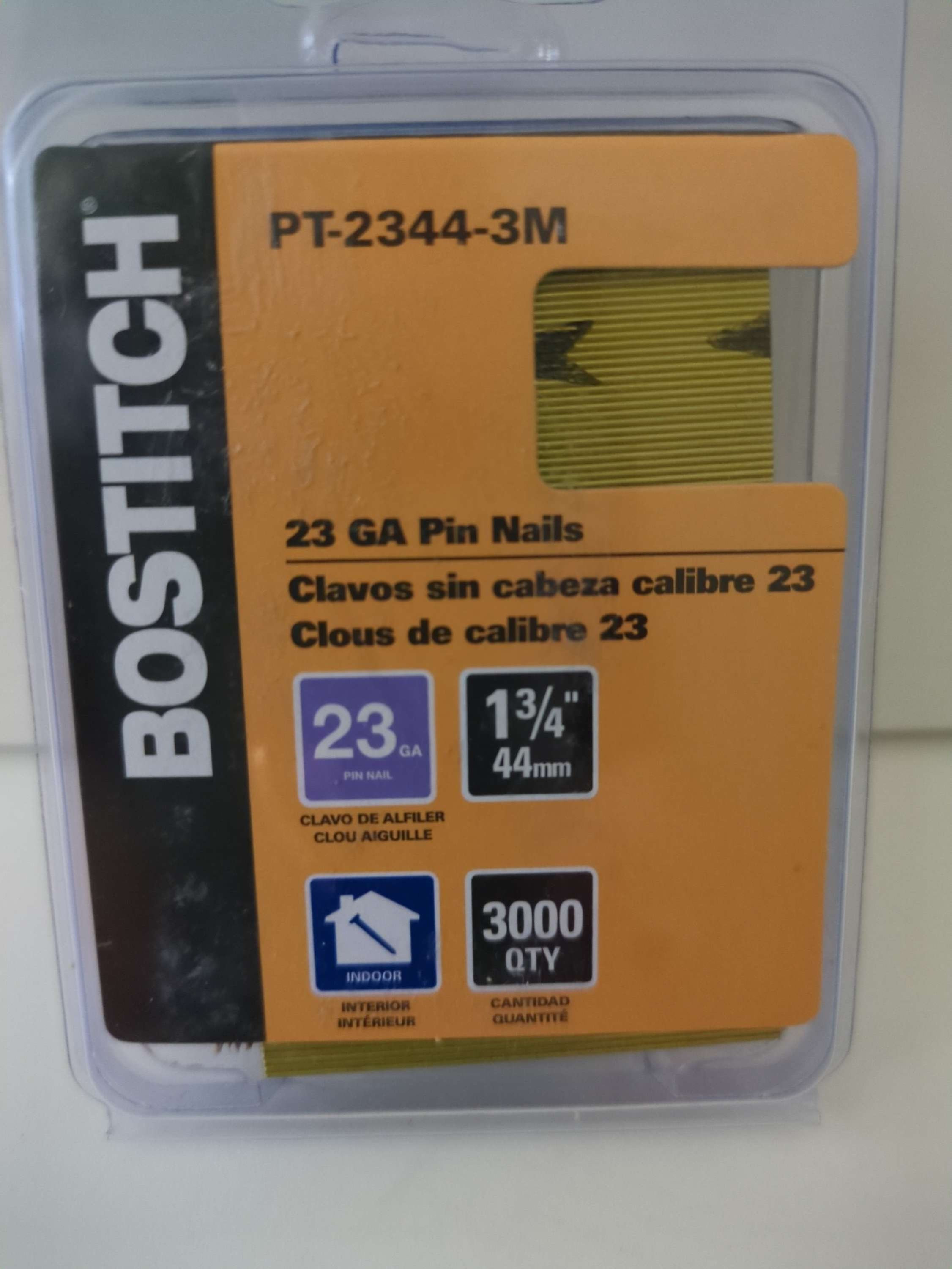 Bostitch Pin Nails 1 3/4" 44mm 23 Gauge 3,000 Qty 