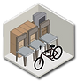 5 x 10 storage unit filled view