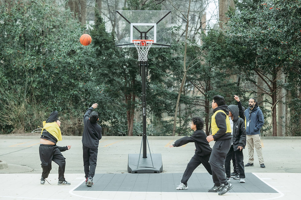 Kids playing baskectball