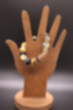 Thumbnail: Gemstone with lava beads stretch bracelet