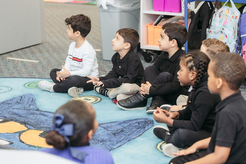 Kindergarten students in class