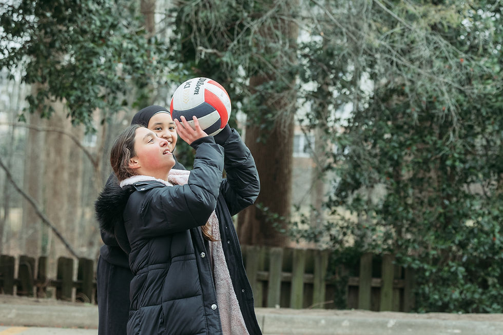 Girl playing volleyball