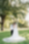 Bride and groom embrace outdoors under a large tree