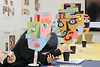 Paper masks made by students at ISA