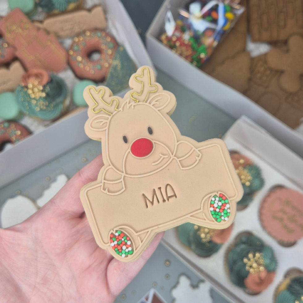 Personalised Reindeer Cookie