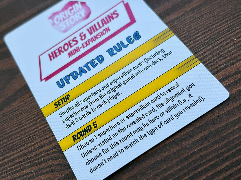 Origin Story: Heroes & Villains Card Game Expansion Review