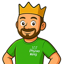 PhysioKing Comicfigur steht händen an der Hüfte