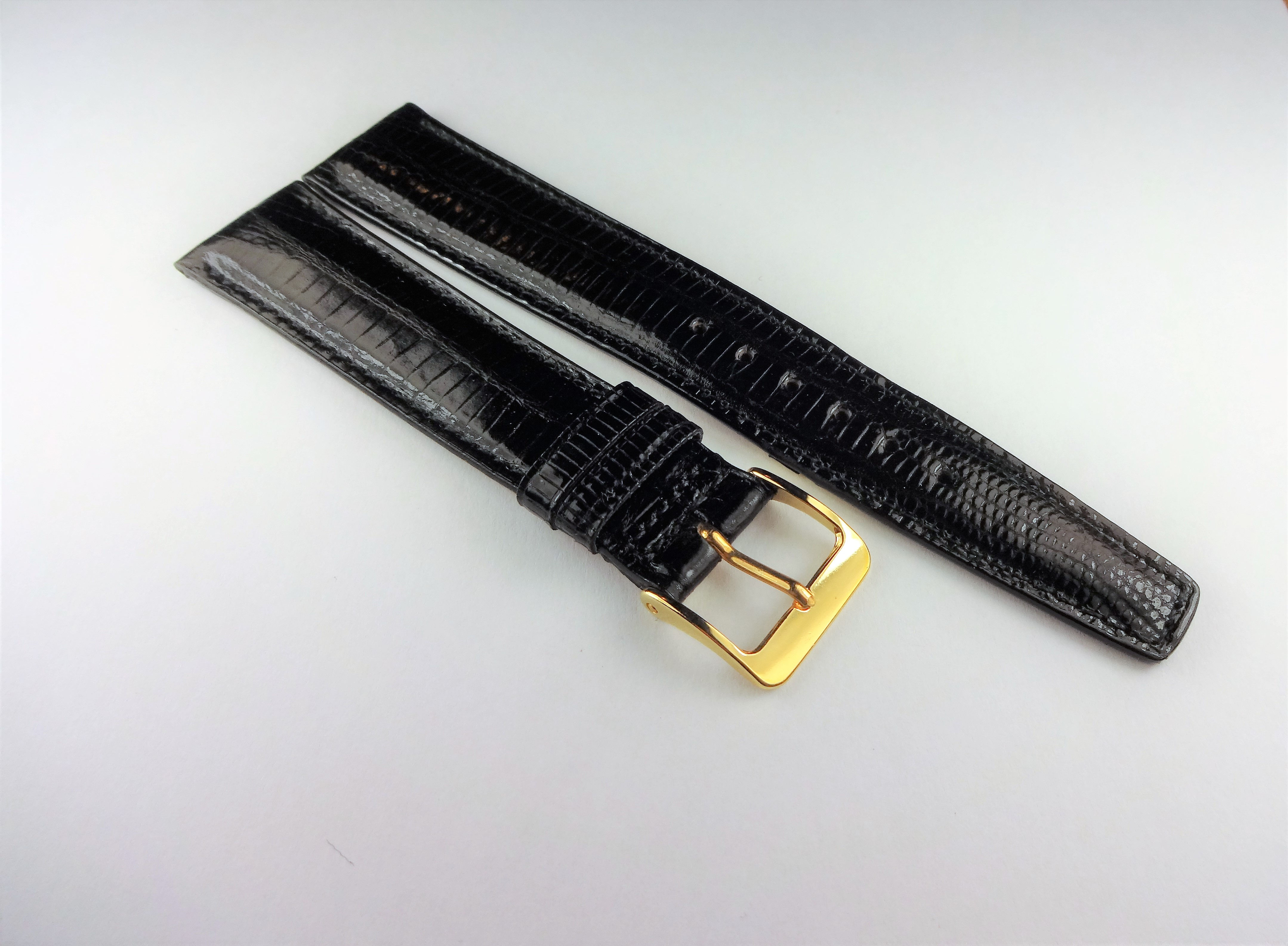 Cole Haan 18mm Black Genuine Teju Lizard