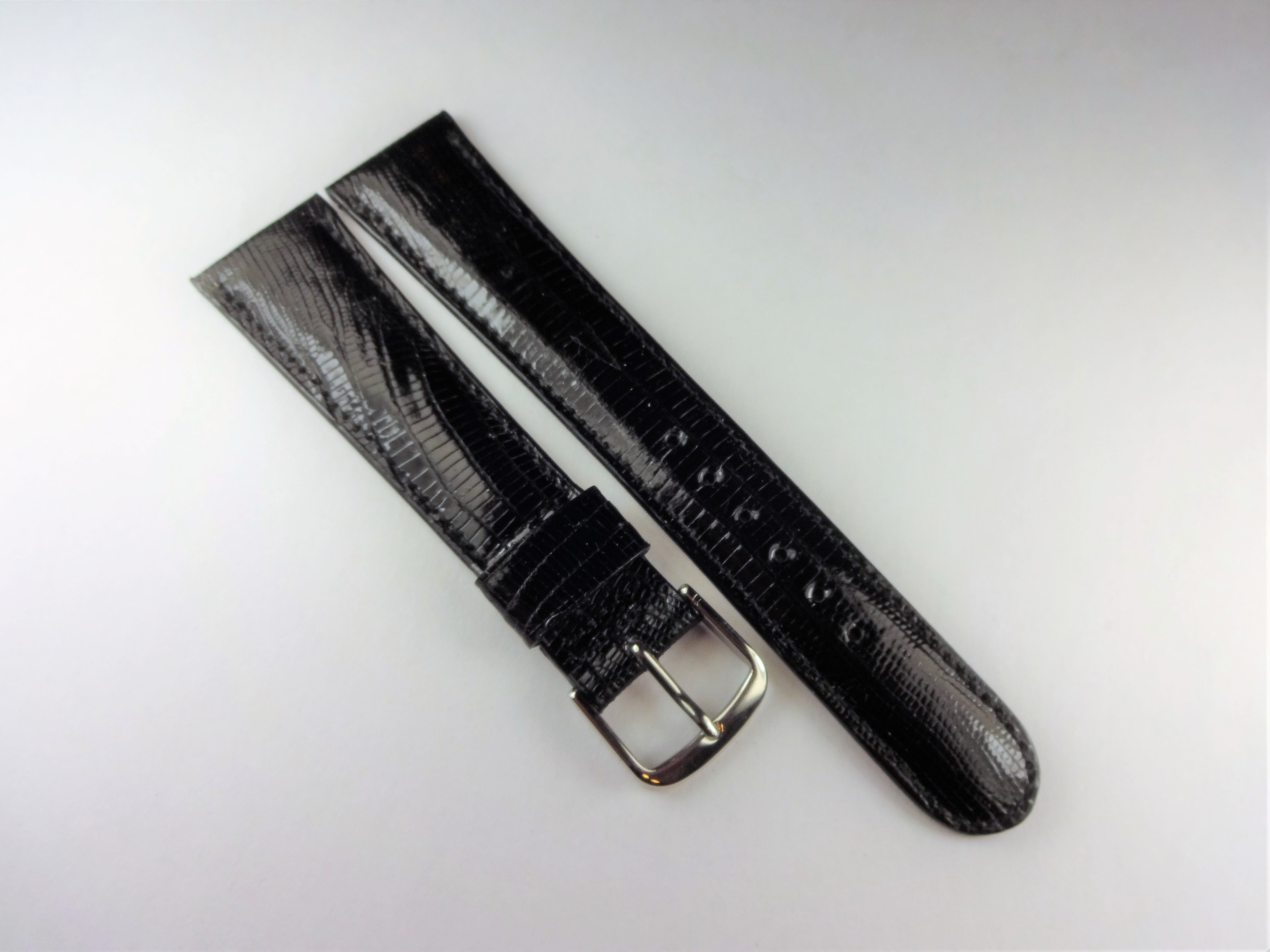 Seiko 20mm Black Genuine Lizard