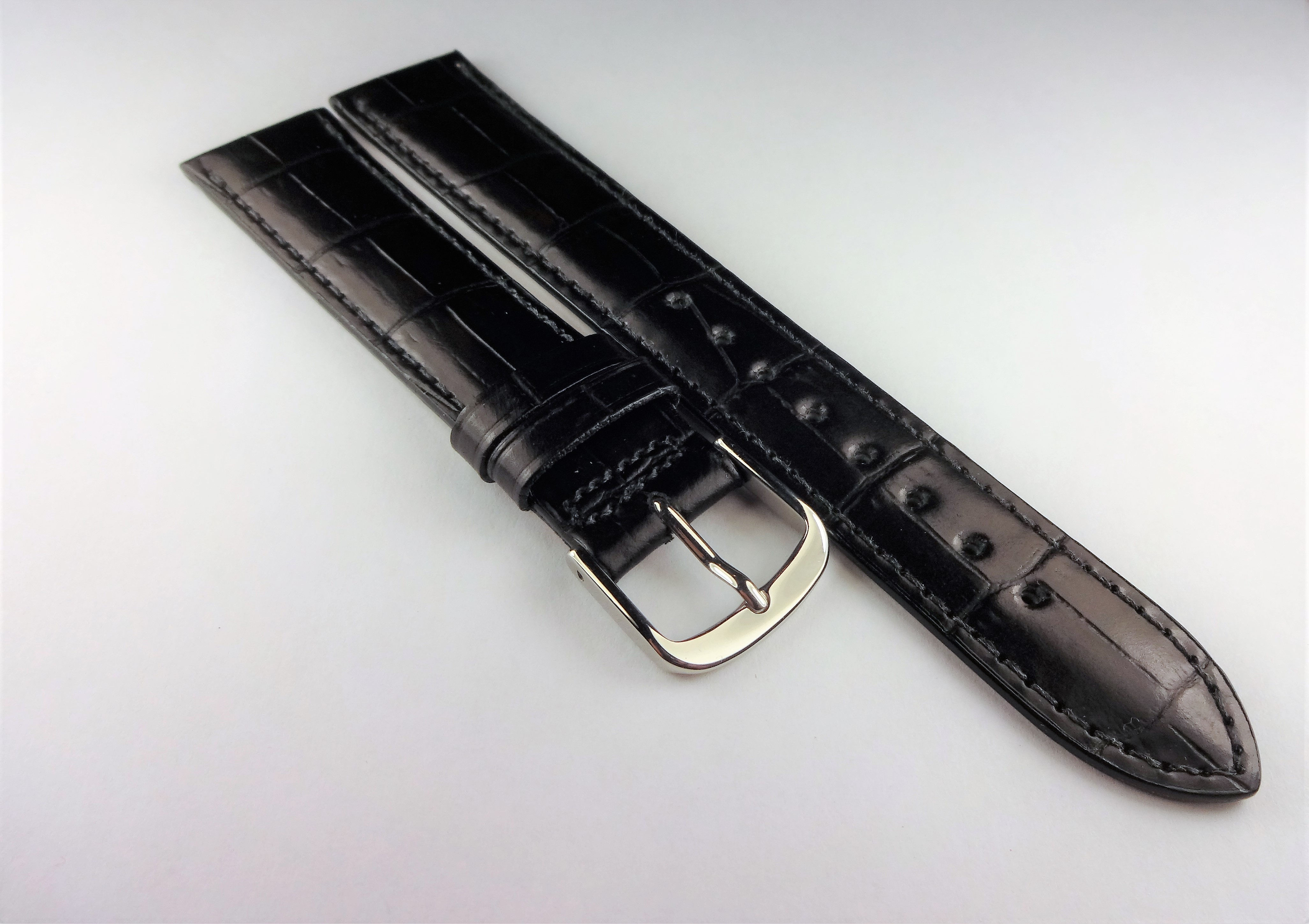 Hamilton 18mm Black Croco Grain