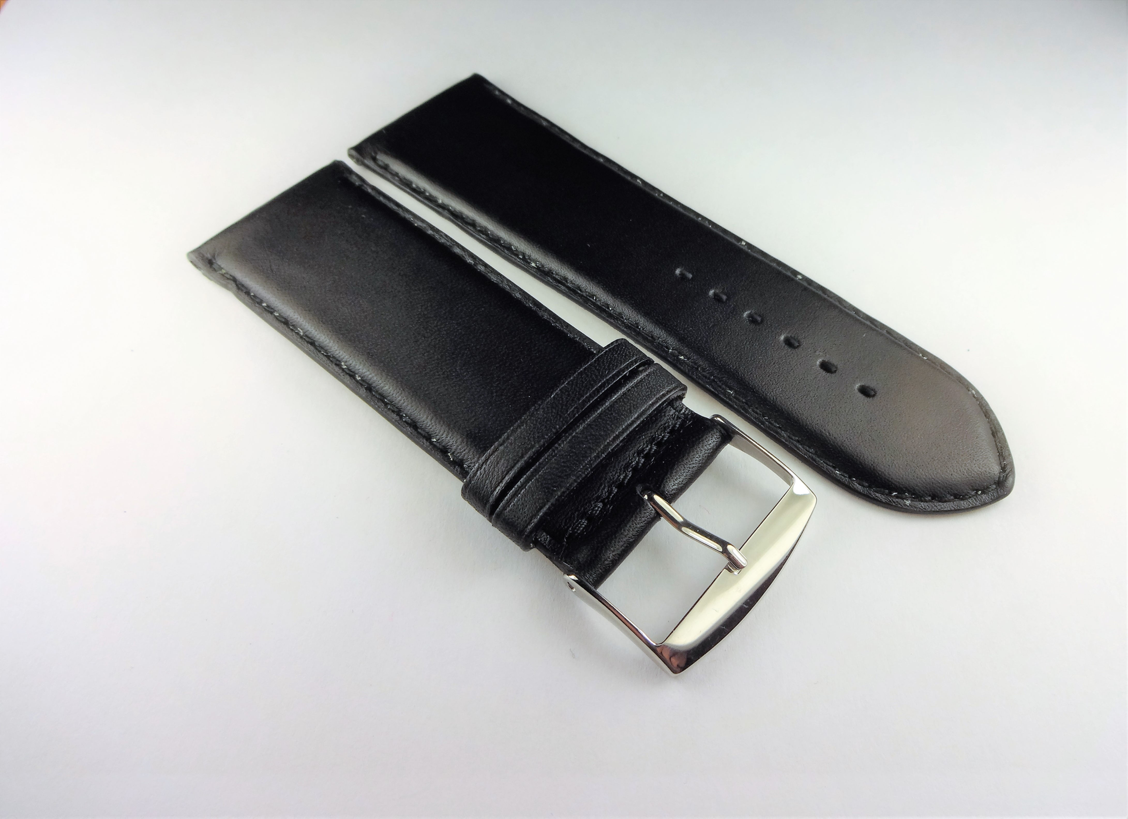 Replacement 28mm Black Genuine Box Plain Leather