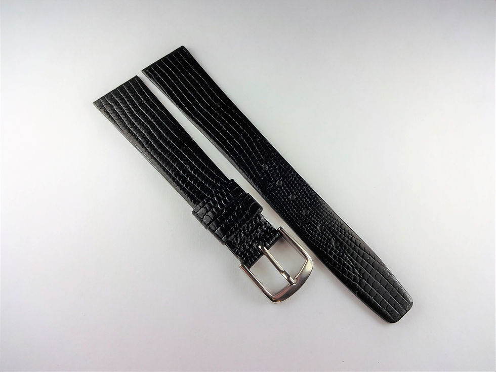 Rotary 18mm Black Genuine Java Lizard Grain on Calf