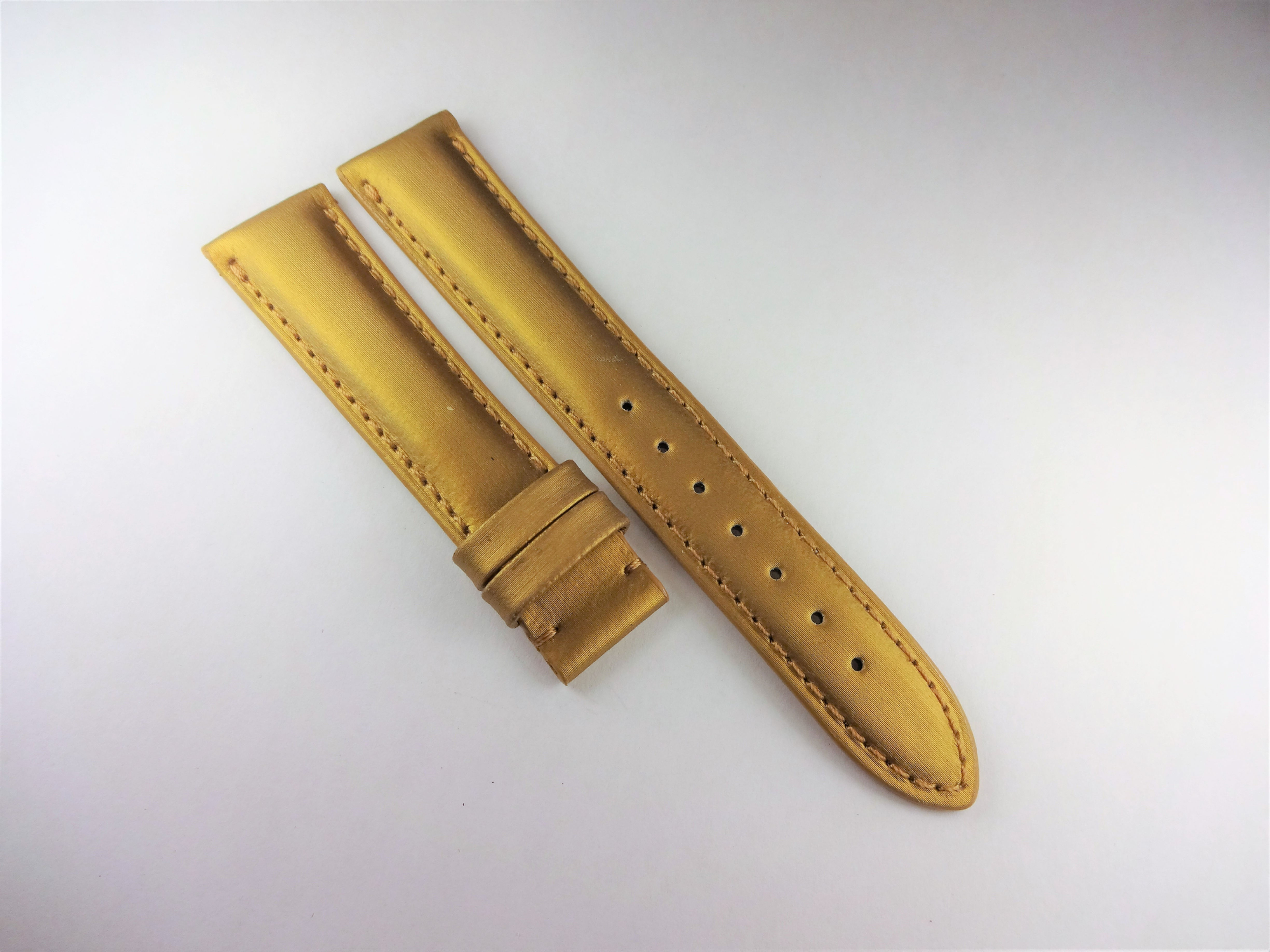 Replacement 18mm Gold Genuine Leather Satin Finish