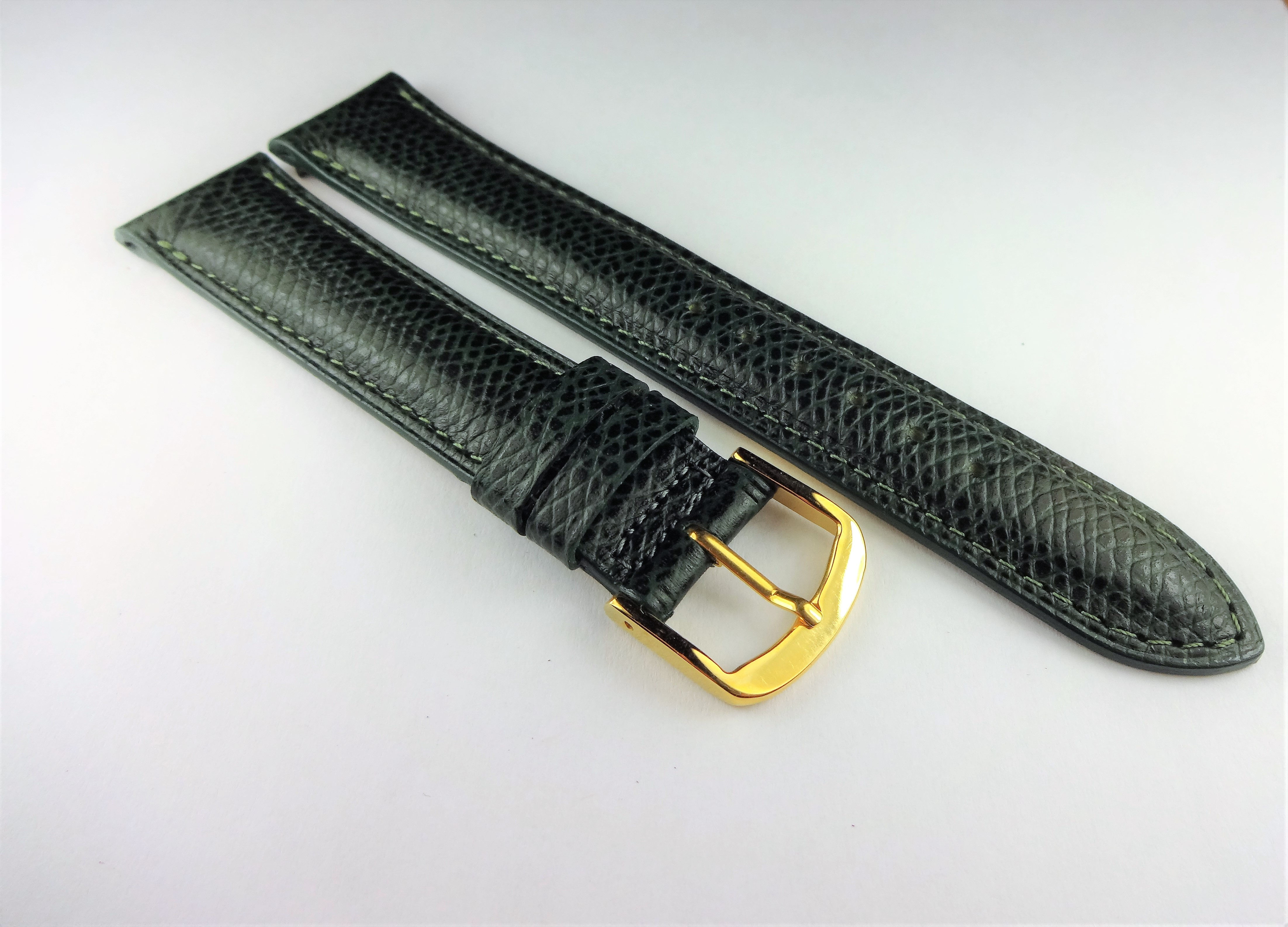 Cyma 18mm Green Genuine Safiano Leather