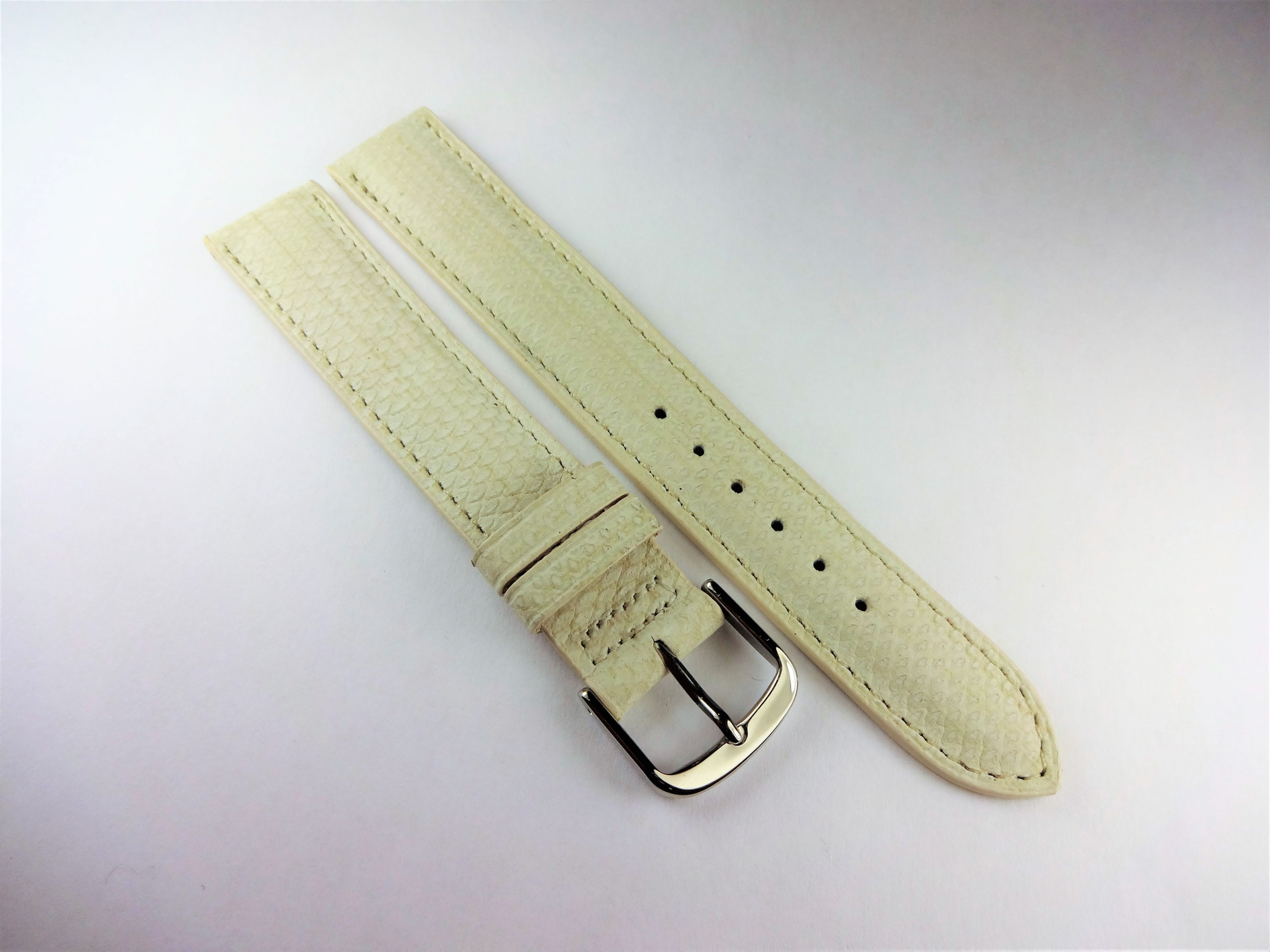 Replacement 16mm Cream Genuine Calfskin Lizard Grain