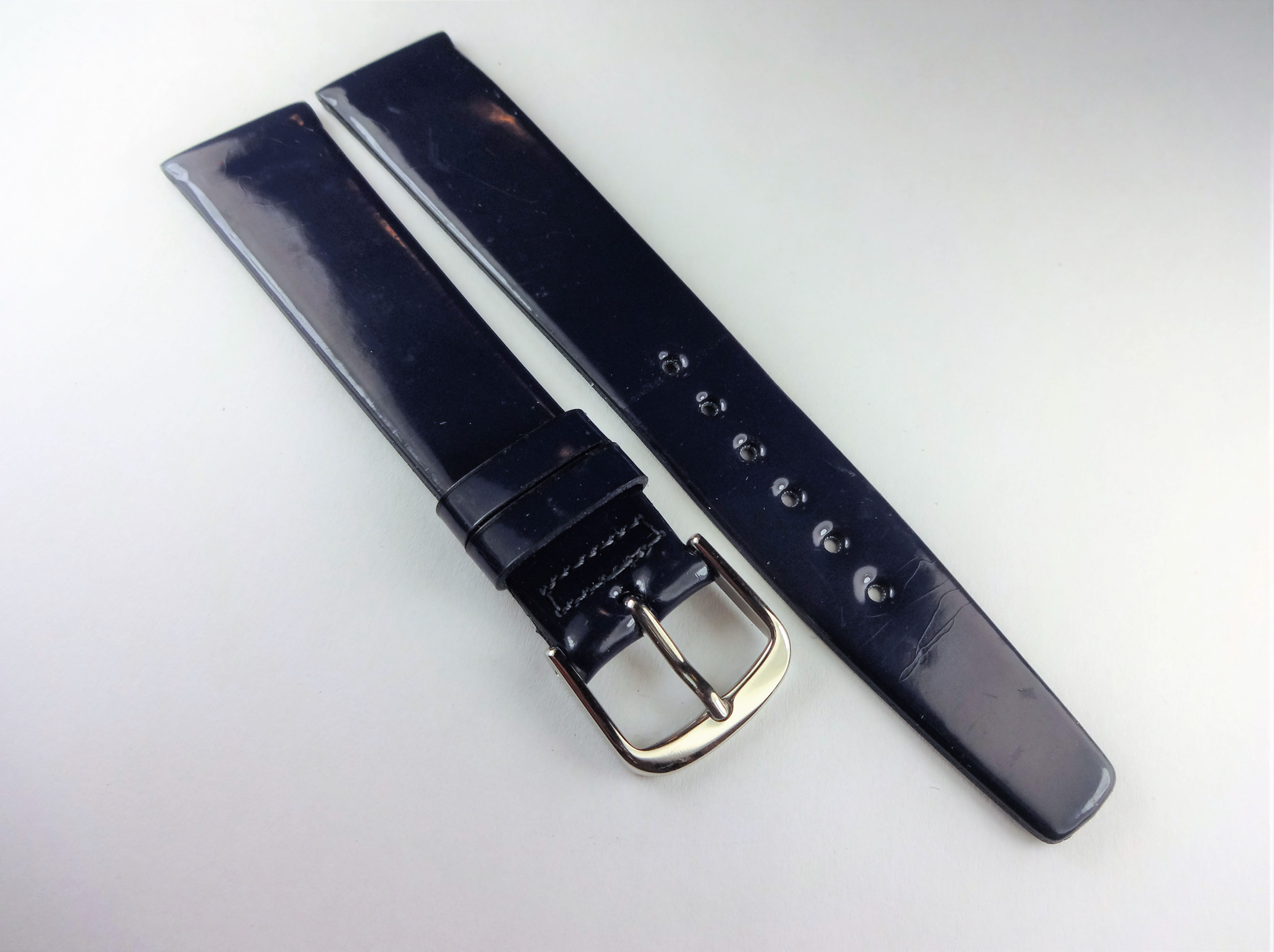 Replacement 18mm Blue Synthetic Patent Leather