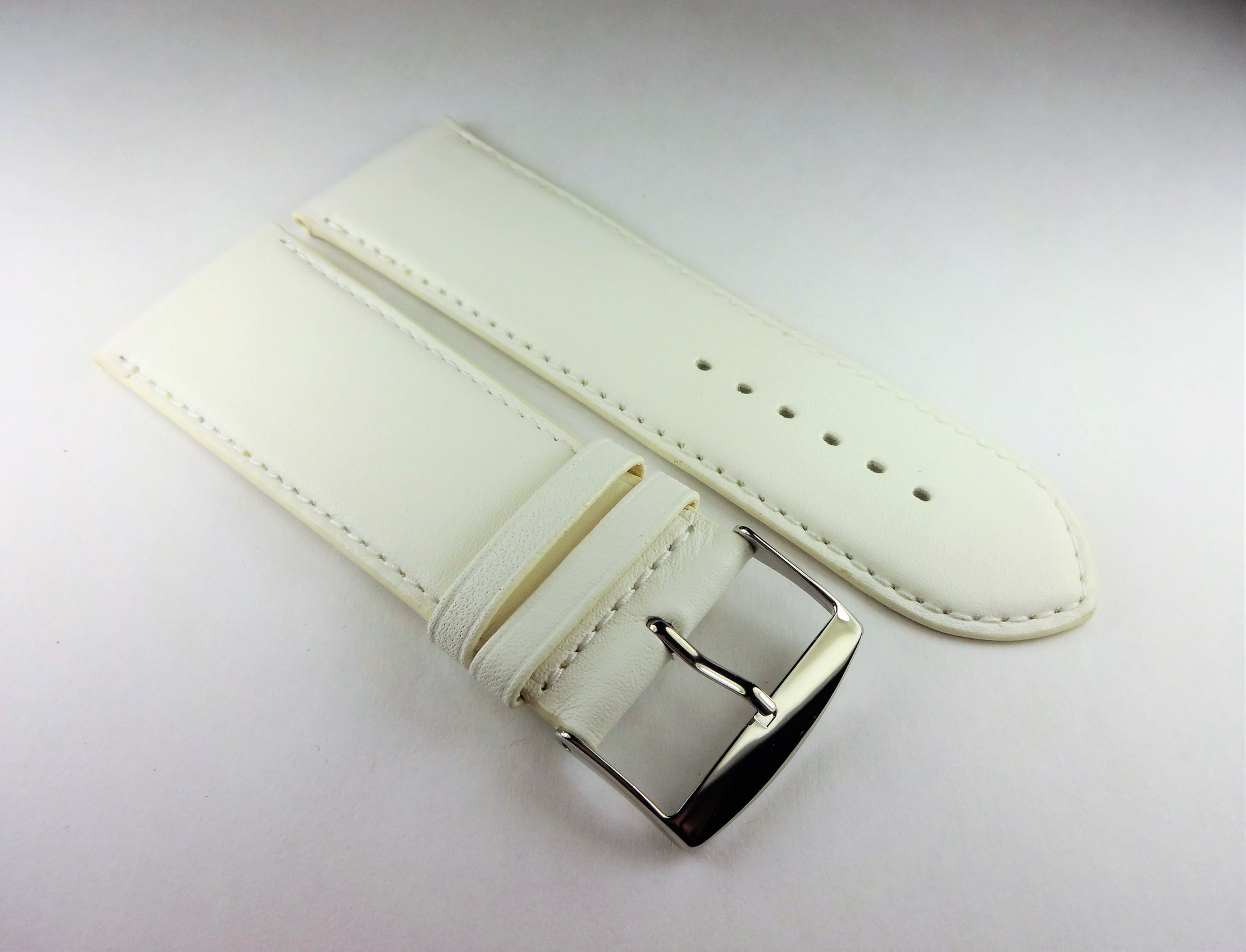 Replacement 28mm White Genuine Box Plain Leather