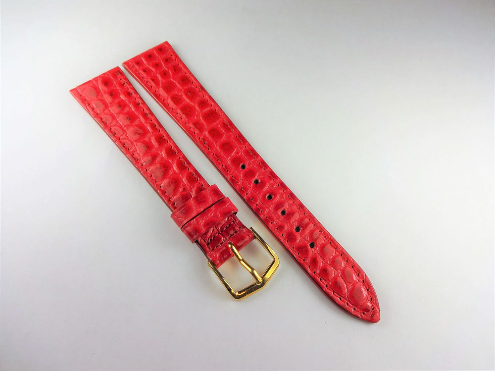 Replacement 18mm Red Genuine Calfskin Crocodile Grain
