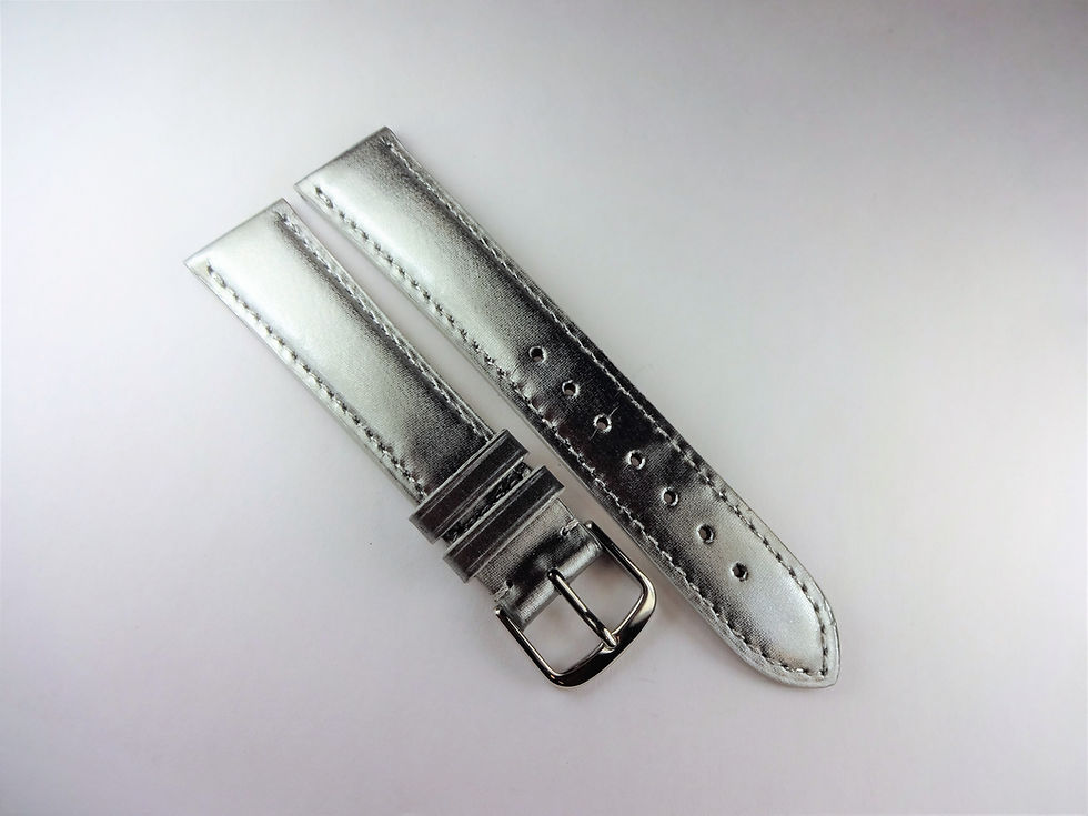 Replacement 18mm Silver Genuine Satin Leather