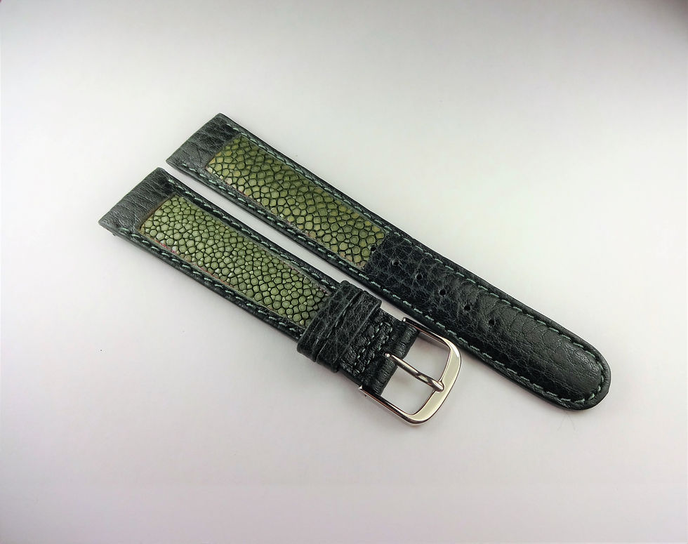 Replacement 19mm Green Genuine Leather Stingray/Buffalo
