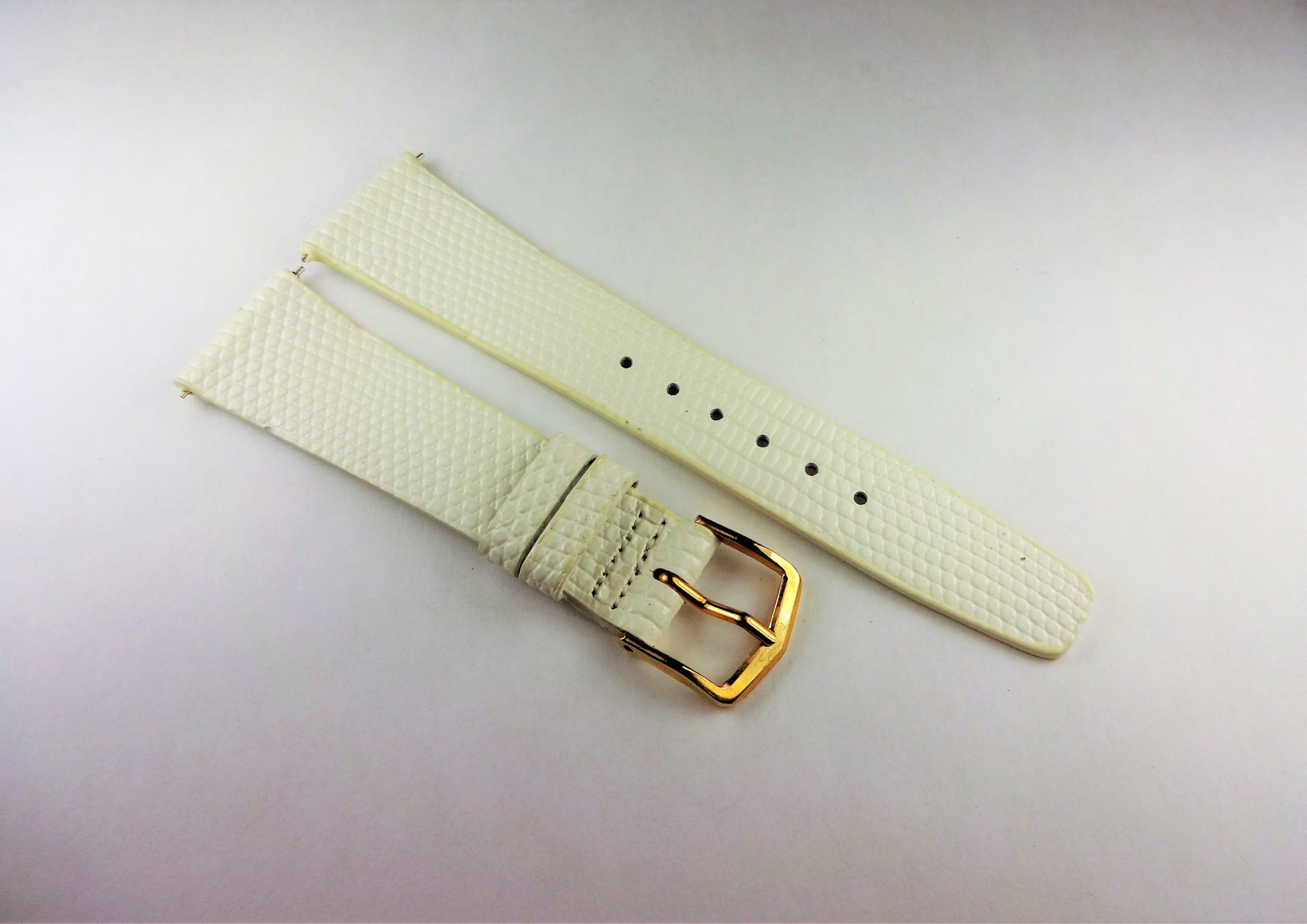 Replacement 19mm White Oriental Lizard Grain on Calf