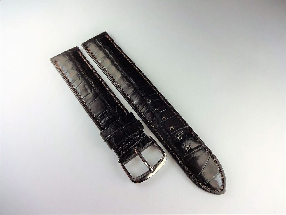 Replacement 18mm Dark Brown Genuine Calfskin Croco Grain