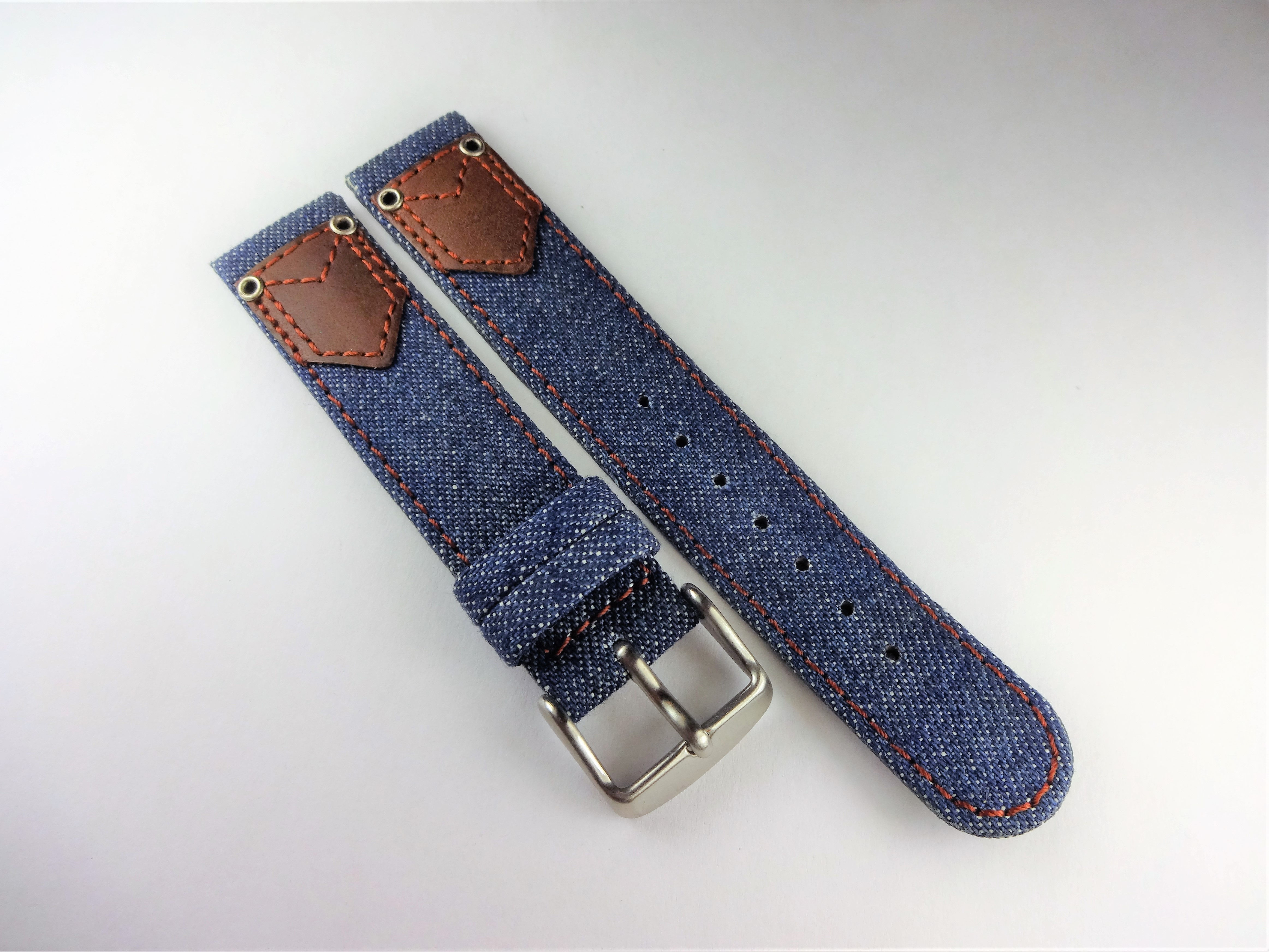 Replacement Hoders 18mm Blue Genuine Leather Denim Top