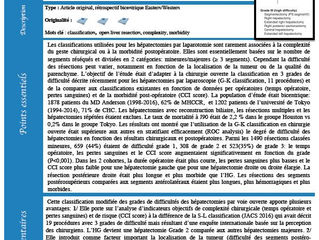 Dissection 008, decembre 2019 : Performance of a modified three-level classification in stratifying