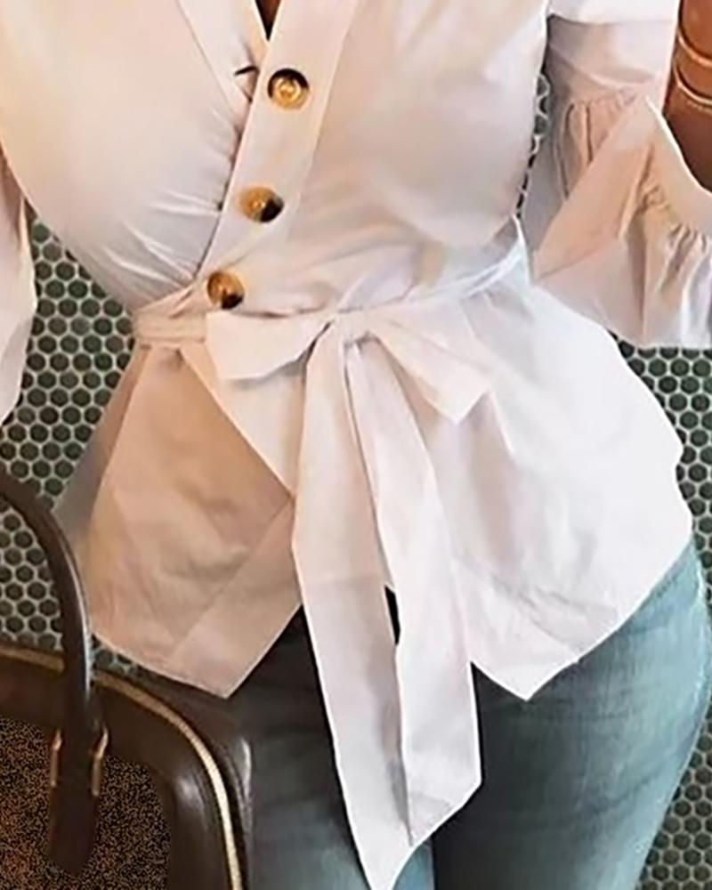 Thumbnail: Autumn Lantern Sleeve Blouse for Women