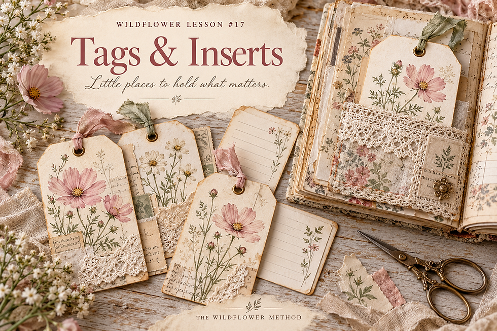 Wildflower Lesson #17: Tags & Inserts