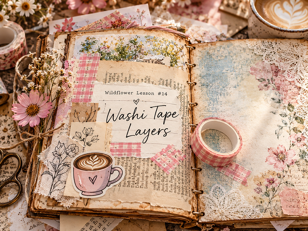 washi tape layers for your journal page