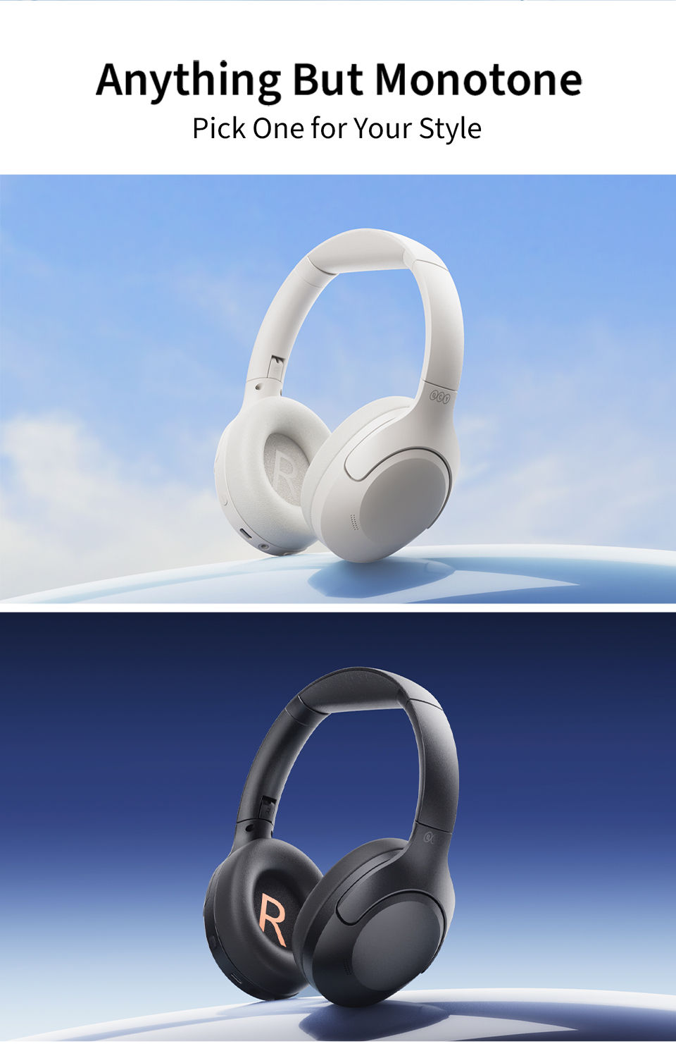 Thumbnail: QCY H3 Lite ANC Wireless/Wired Headphones Bluetooth 5.3 Foldable Over Ear Headse
