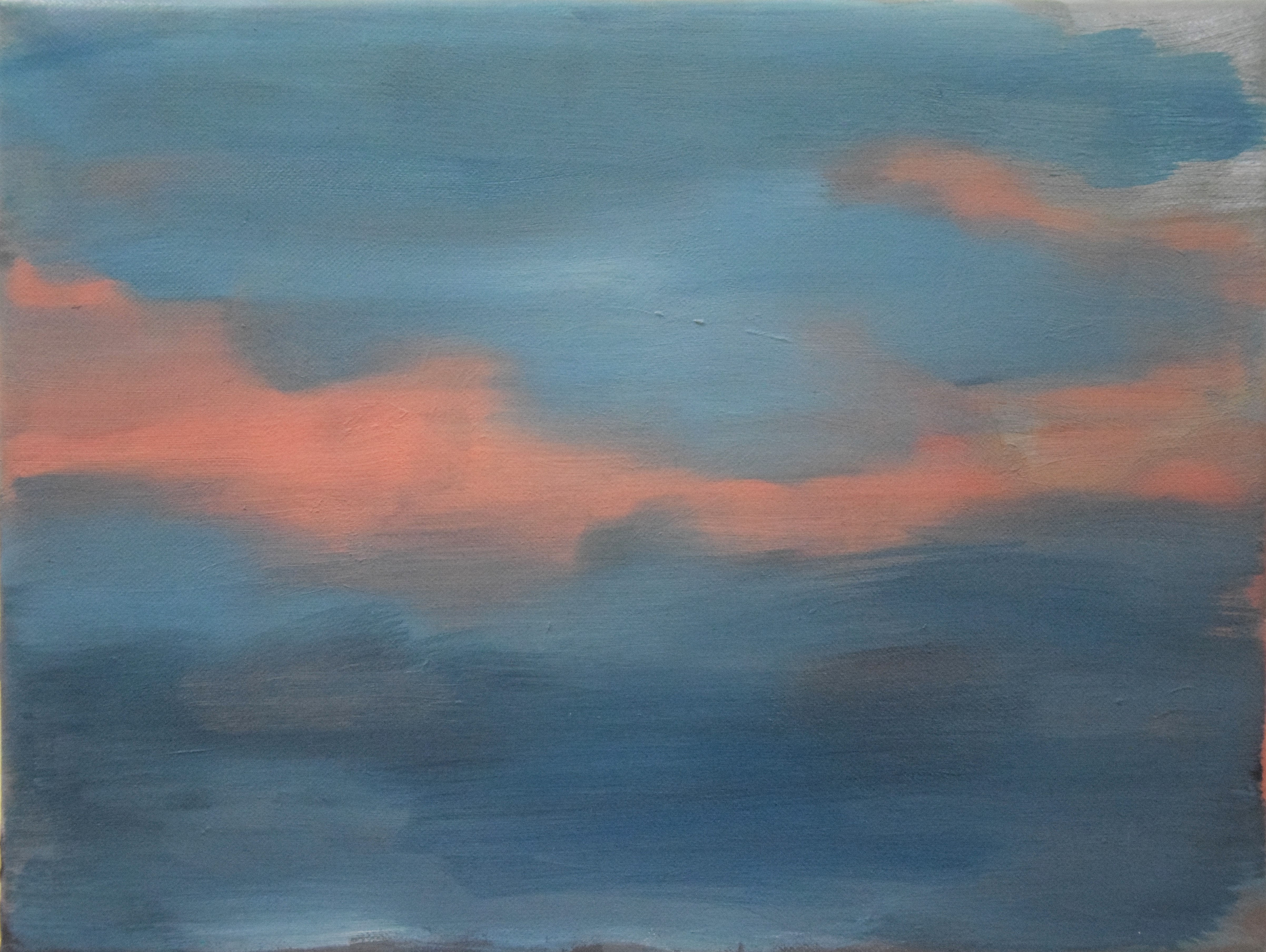 "Zachte hemel", olieverf op doek, 28 x 37 cm, 2019, uniek werk