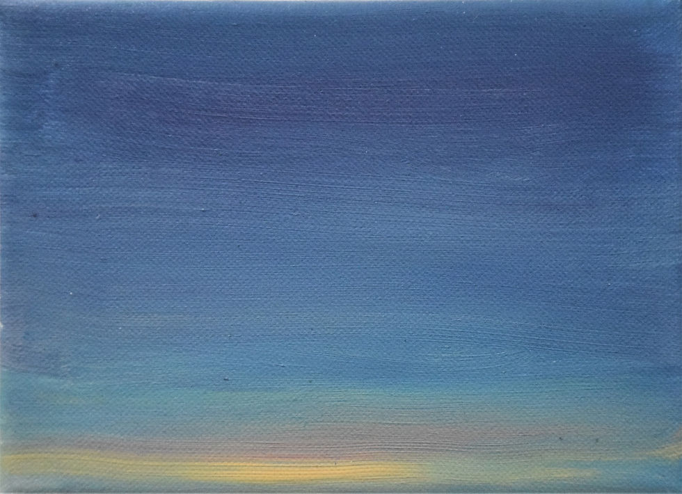 Miniature : "La ligne jaune", huile sur toile, 13 x 18 cm, 2019, œuvre unique