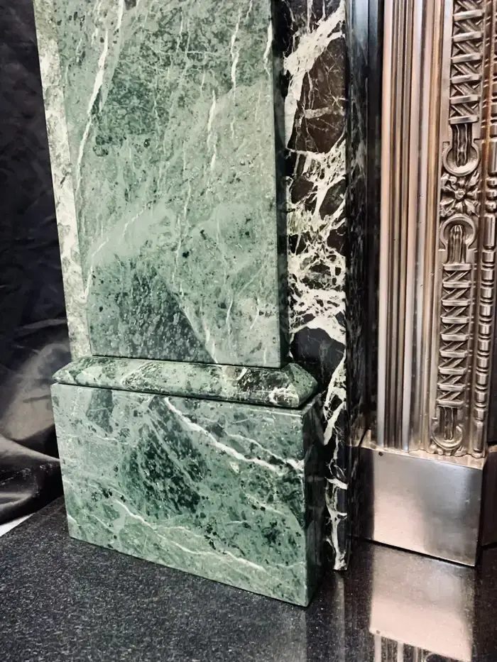 Thumbnail: 19th Century Verde Antico Marble Corbeled Fireplace Surround