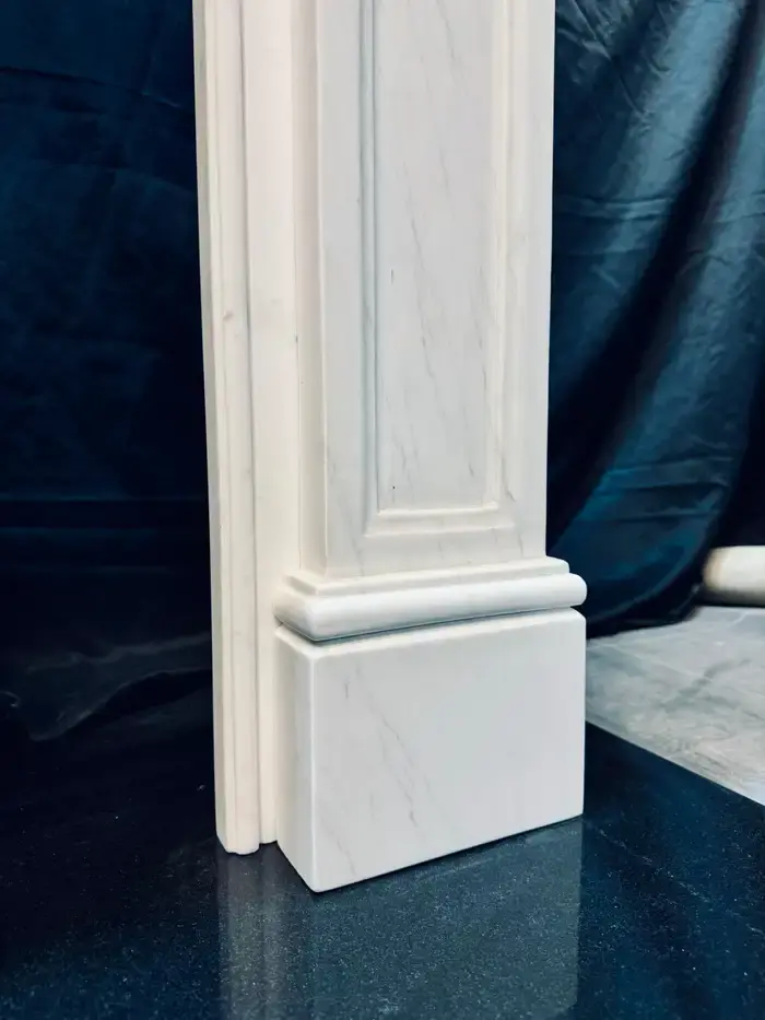 Thumbnail: A 19th Century Manner Carved Statuary Marble Fireplace Surround.